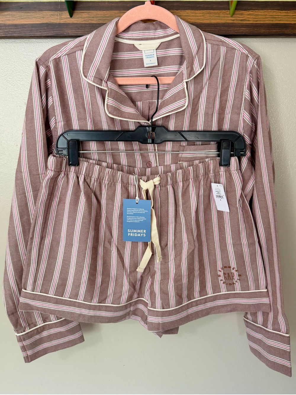 🤍 Gap × Summer Fridays Relaxed Flannel Stripe PJ Shirt & Boxers ⭐️NWT⭐️ SMALL - Picture 12 of 15